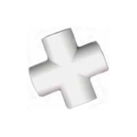 Circo Innovations Schedule 40 Pvc Cross Fitting, 1"Dia., White, 133-U